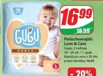 Dino Pieluchomajtki Love & Care Gugu, 18-20 szt./opak. oferta