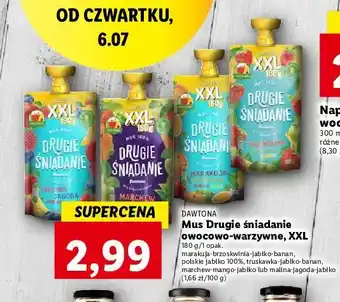 Lidl Mus marchew-mango-jabłko drugie śniadanie oferta