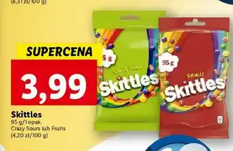 Lidl Cukierki crazy sours skittles oferta