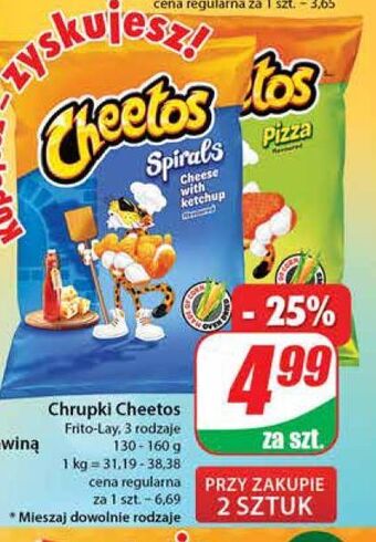 Dino Chrupki spirals ser z ketchupem cheetos oferta