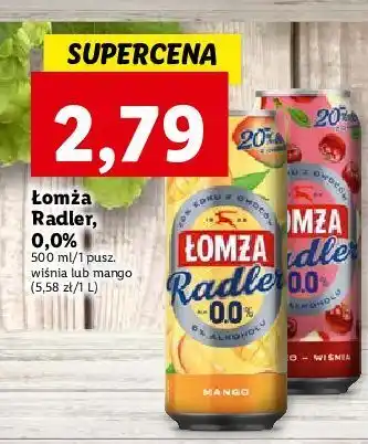 Lidl Piwo łomża radler 0.0% jabłko-wiśnia oferta