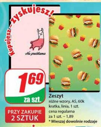 Dino Zeszyt a5 60 kartek linia oferta