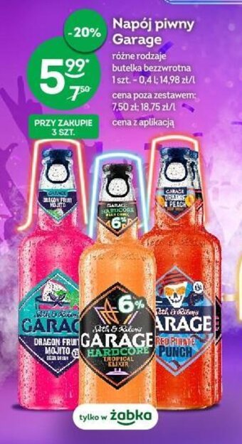 Żabka Napój piwny Garage 400 ml oferta
