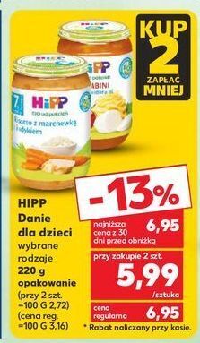 Kaufland Pasta bambini spaghetti z pomidorami mozzarella hipp bio oferta