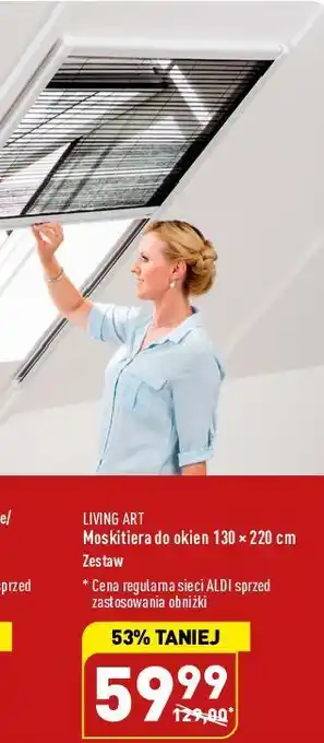 ALDI Moskitiera na okno 130 x 220 cm living art oferta