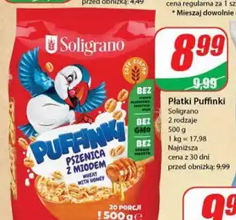 Dino Płatki pszenica z miodem puffinki soligrano oferta