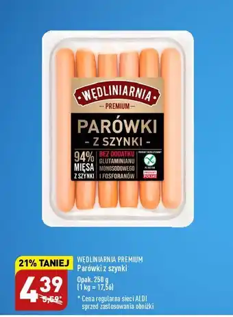 ALDI Parówki z szynki wędliniarnia premium oferta