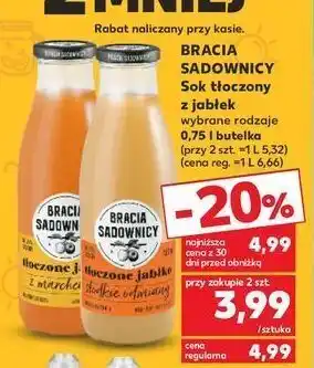 Kaufland Sok tłoczony jabłkowy słodkie odmiany bracia sadownicy oferta