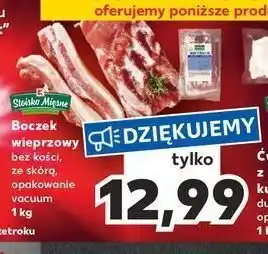 Kaufland Boczek wieprzowy bez kości ze skórą vacuum stoisko mięsne oferta