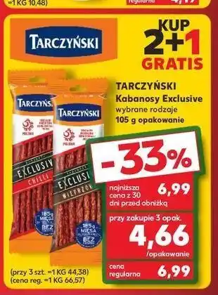 Kaufland Kabanosy wieprzowe tarczyński exclusive oferta