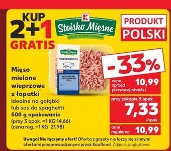 Kaufland Mięso mielone wieprzowe z łopatki stoisko mięsne oferta