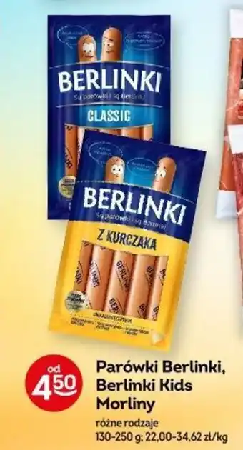 Żabka Parówki Berlinki, Berlinki Kids Morliny 130-250 g oferta