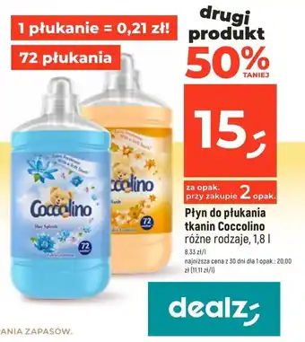 Dealz Płyn do płukania tkanin Coccolino 1,8 L oferta