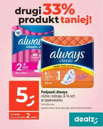 Podpaski Always 8-14 szt. / opak.