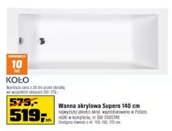 OBI Wanna akrylowa koło oferta