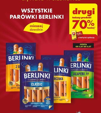 Biedronka WSZYSTKIE PARÓWKI BERLINKI oferta