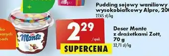 Biedronka Deser Monte z drażetkami Zott, 70g oferta