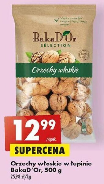 Biedronka Orzechy włoskie w łupinie BakaD'Or, 500 g oferta