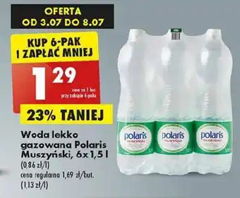 Biedronka Woda lekko gazowana Polaris Muszyński, 6x 1,5 l oferta