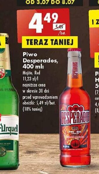 Biedronka Piwo Desperados, 400 ml oferta