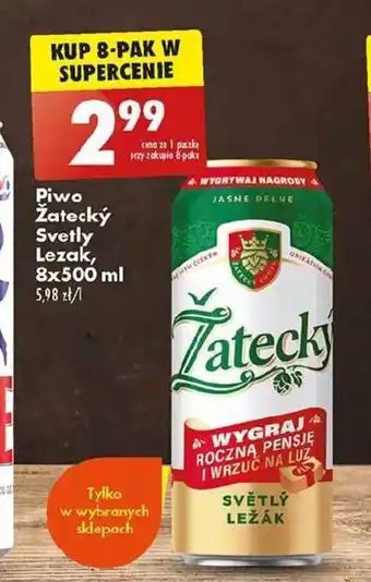 Biedronka Piwo Žatecký Svetly Lezak, 8x500 ml oferta