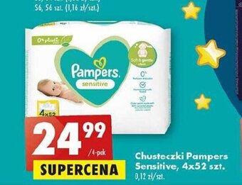 Biedronka Chusteczki Pampers Sensitive, 4x52 szt. oferta