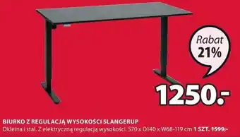 JYSK Biurko z regulacją wysokości oferta