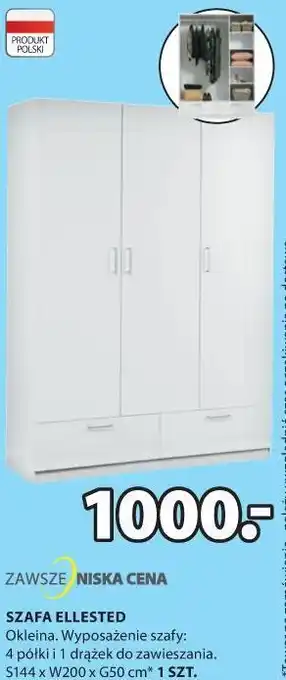 JYSK Szafka ellested 144x200x50cm oferta