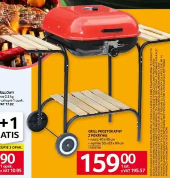 Selgros GRILL PROSTOKĄTNY Z POKRYWĄ oferta