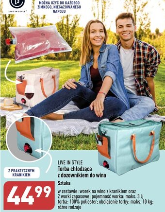 ALDI LIVE IN STYLE Torba chłodząca z dozownikiem do wina oferta