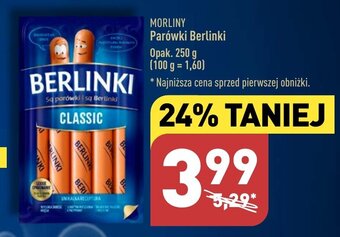 ALDI MORLINY Parówki Berlinki 250g oferta