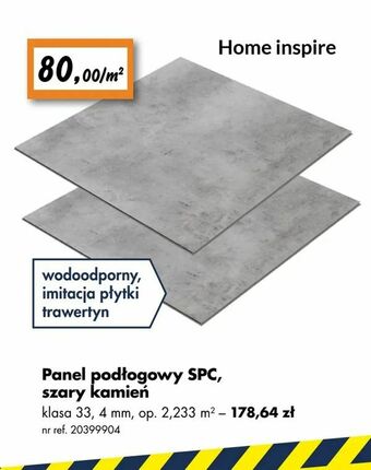 Bricoman Panel podłogowy SPC, szary kamień oferta
