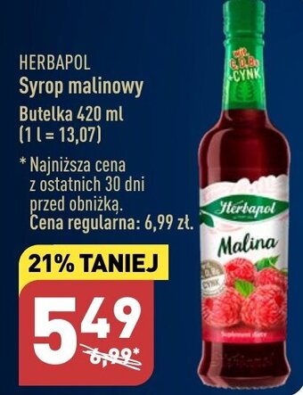 ALDI HERBAPOL Syrop malinowy 420ml oferta