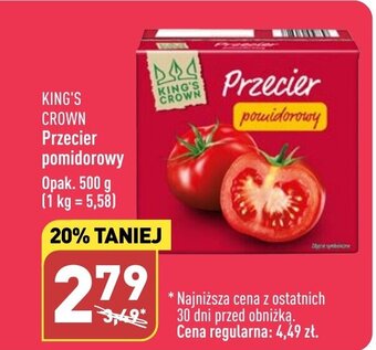 ALDI KING'S CROWN Przecier pomidorowy 500 g oferta