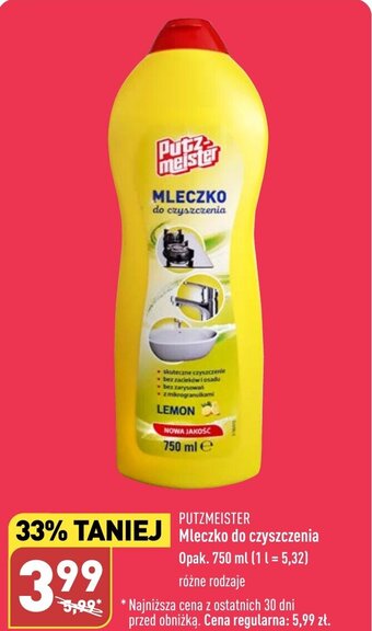 ALDI PUTZMEISTER Mleczko do czyszczenia 750 ml oferta