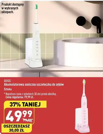 ALDI QUIGG Akumulatorowa soniczna szczoteczka do zębów oferta