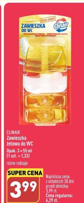 ALDI Zawieszka do wc cytryna clinair oferta