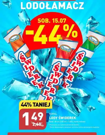 ALDI Lody waniliowe w polewie sorbetowej pomarańczowej koral świderek oferta