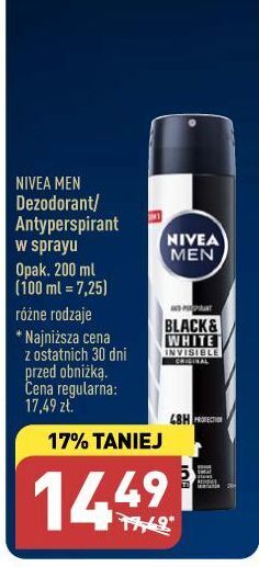 ALDI Antyperspirant original nivea men invisible black & white oferta