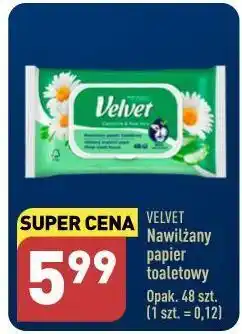 ALDI Papier toaletowy nawilżany rumianek i aloevera velvet oferta
