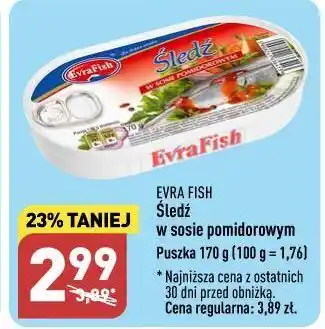 ALDI Śledź w sosie pomidorowym evrafish oferta