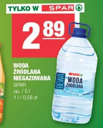 WODA ŹRÓDLANA NIEGAZOWANA 5 l