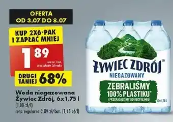 Biedronka Woda niegazowana żywiec zdrój oferta