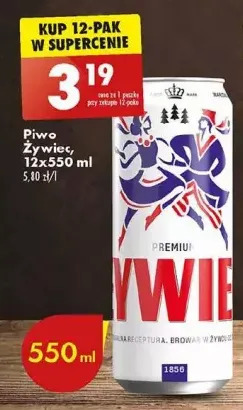 Biedronka Piwo żywiec jasne pełne oferta