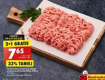 Biedronka Chude mięso mielone z szynki wieprzowej kraina mięsa oferta