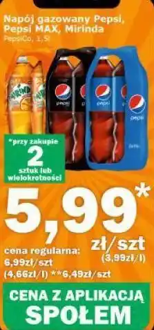 Społem Napój pepsi max 1.5l oferta