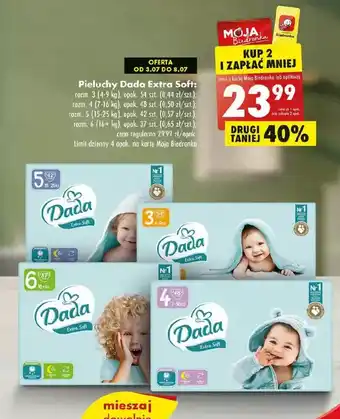 Biedronka Pieluszki dla dzieci maxi+ dada extra soft oferta