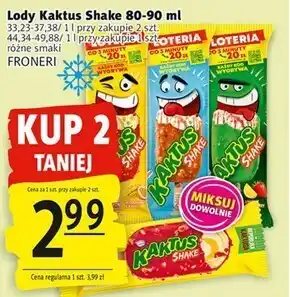 Prim Market Kaktus shake lody cytrynowe zakręcone z sorbetem truskawkowym 80 ml oferta