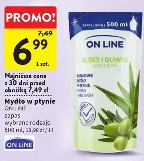 Intermarche On line kremowe mydło w płynie zapas aloes i oliwka 500 ml oferta