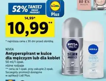 Lidl NIVEA Antyperspirant w kulce dla mężczyzn lub dla kobiet 50ml oferta